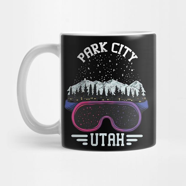 Park City Utah Skier Gift Art by USProudness